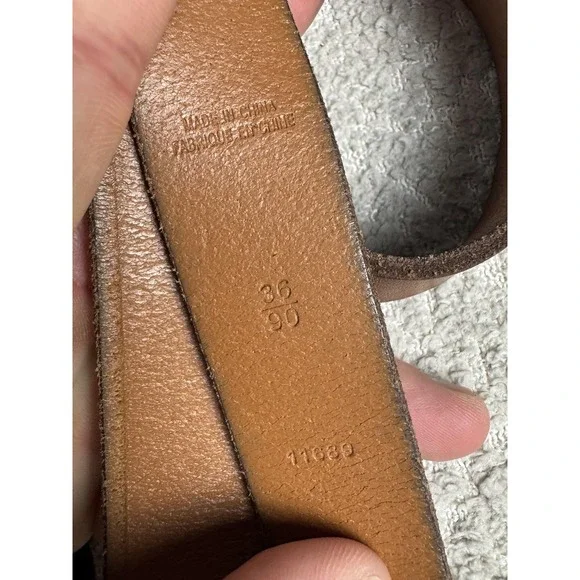 Polo Ralph Lauren Belt Mens 36 Brown Leather PRL Brass Buckle Dress Casual - Picture 3 of 5